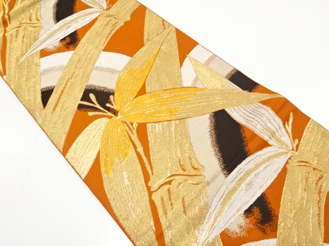 JAPANESE KIMONO / ANTIQUE FUKURO OBI / WOVEN BAMBOO GRASS